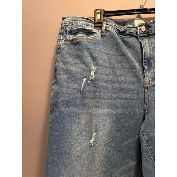 Nicole Miller NY Women's Distressed Ankle Jeans Size 22 Blue Slim Fit - Picture 3 of 16